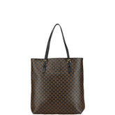 セリーヌ マカダム ハンドバッグ ブラック PVC レザー レディース CELINE 【中古】